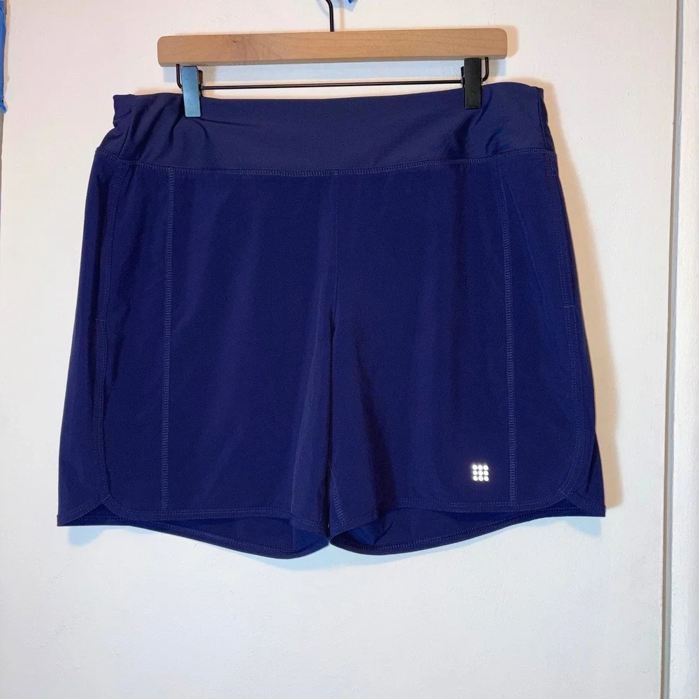 Title Nine Original Anti Run 7" Nimblene Shorts XL Blue Stretch Athletic Hiking - Picture 2 of 9